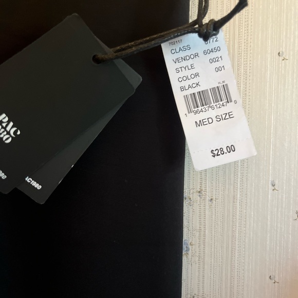 PAC 1980 PAC WHISPERER Black Active Fold-Over Waistband Flare Yoga Pants - Picture 4 of 6